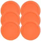 Pyrex 7200-PC Round 2 Cup 5" Storage Lid Cover Orange 6 Pk for Glass Bowl New