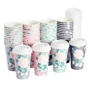 48 Pack Disposable 16oz Paper Coffee Cup with Lids, Paper To Go Cups for Them...