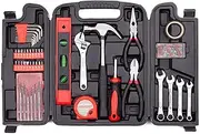 CARTMAN 136 Piece Tool Set General Household Hand Tool Kit with Plastic Toolbox Storage Case