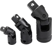 SFCPDDZYNE 1/4 Inches 3/8 Inches 1/2 Inches Universal Joint Set Ratchet Angle Extension Bar Socket Adapter Manual And Pneumatic Bendable Adapter Socket Tools Socket socket(3pcs-black)