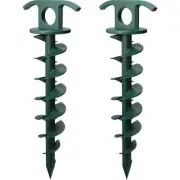 Spiral Ground Anchor 10in Heavy Duty Yard Stake Secure Tent Tree Sports 2 Pack