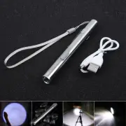 USB Rechargeable Mini Pen Clip Flashlight Pocket Handheld Torch Night Light Lamp