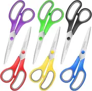Scissors Bulk of 6-Pack, 8" Scissors All Purpose Comfort Grip Sharp Scissor for