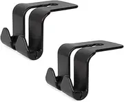Car Fastener Clips Car Seat Hook Double Head Hooks Car Seat Back Headrest Hanger Fastener Clip(A-Black 2Pcs)