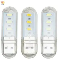 在飛比找momo購物網優惠-【月陽】超值3入USB超亮3LED燈檯燈閱讀燈小夜燈手電筒(
