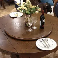 在飛比找ETMall東森購物網優惠-美式實木圓桌轉盤 餐桌圓轉盤圓形轉盤圓桌家用可旋轉現代簡約