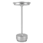 (Silver)Rechargeable Cordless Led Desk Lamp Touch Sensor Lamp 3 Modes Portabl