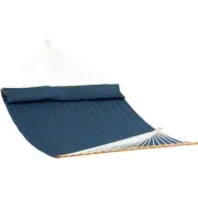 Whitsunday King Quilted Hammock in Navy Blue - Resort Spreader Bar Hammock