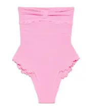 Ruffled and trimmed one-piece swimsuit One size Pink
