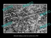 OLD LARGE HISTORIC PHOTO BICKNELL INDIANA, AERIAL VIEW OF THE TOWN c1950