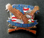 THE RIGHT TO KEEP AND BEAR ARMS 2ND AMENDMENT LAPEL PIN BADGE 1 INCH