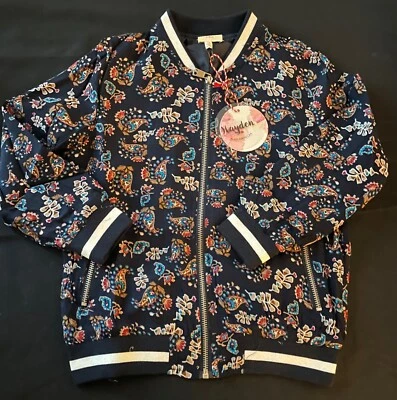 HAYDEN GIRLS Floral Print Bomber Jacket - Navy - NWT Girls 9/10