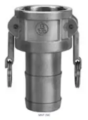 1.5" Type C Camlock Female Coupler x Hose Barb 304 Stainless Hose C150SS304