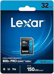Lexar Professional 800X SDXC UHS-I SD Card, Capacity 32GB