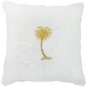 HABANA White and Gold Palm Tree Cushion Cover 50 cm by 50 cm