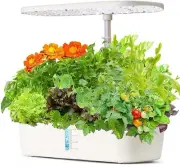 Hydroponics Plant Growing System 12 Pods Indoor Herb Garden Kit Led Light 4L