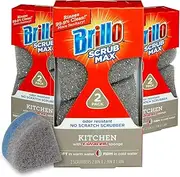 [Brillo] Scrub Max - Kitchen | Strong, Long Lasting Sponge | 3 Pack (2ct)