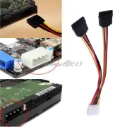 5PCS 4 Pin IDE Male Molex to Dual SATA Splitter 2 Ports Female Power Adapter
