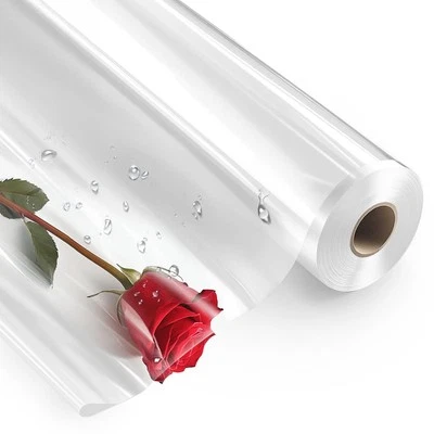 Clear Cellophane Wrap Roll (16 in x 300 ft) 3 Mil Thick Wrapping Plastic Film...