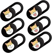 OSOLADY 6Pcs Webcam Slide Cover with Cute Dog Pattern for Protection Phones Laptops Tablets Webcam Blocker for Enhanced Security Against
