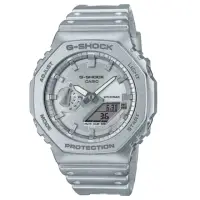 在飛比找momo購物網優惠-【CASIO 卡西歐】G-SHOCK 銀色金屬 未來感 碳核