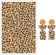 Briartw 10 Sheets Polymer Clay Transfer Paper - Per Sheet 5.82 x 3.93 inch Water-Soluble Transfer Sheets for DIY Clay Jewelry Making Disposable Stickers -Orange and Black Leopard Print