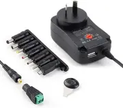 30W 2A Universal Multifunction AC/DC Adapter Switching Power Supply,USB Port