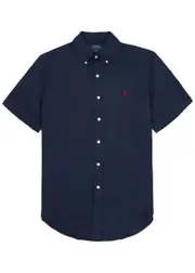 Polo Ralph Lauren Logo-embroidered Linen Shirt - Navy - XL XL