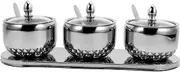 LAPYAPPE 1set Stainless Steel Spice Jar Glass Lid Seasoning Storage Containers for Kitchen Includes Jars and Spoon Easy Monitoring and Freshness Retention for Herbs and Spices