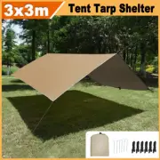Camping Tarp Shelter Lightweight Hammock Rain Fly Waterproof Durable Portable 3M