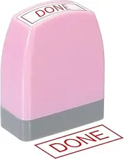 uxcell Done Notice Stamp Self Inking, Red Ink Office Stamps Pre Inked Message Stamp Refillable Business Stamp, Pink