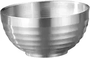 LeeQinersw Insulated Stainless Steel Bowl, for Udon and Pho with Double Wall Construction, S
