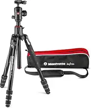Manfrotto Befree GT XPRO Aluminium Tripod - 496 Centre Ball Head - M-Lock System - 90 Degree Column - 200PL-PRO Plate - for DSLRs and CSC with Long Lenses - Macro Photography - MKBFRA4GTXP-BH, Black