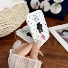 Portable Cartoon Black Cat Folding Travel Makeup Mirror With Comb Make Up Tool