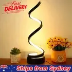USB Powered LED Spiral Table Lamp Dimmable LED Bedside Lamp Bedroom Office Black