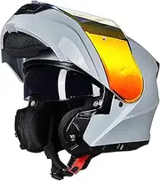 Motorcycle Helmets Modular Dual Visor Flip-Up Full Face Street Bike Racing Helmet DOT Approved Snowmobile Motorcycle Helmets for Unisex Adult