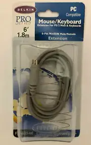 Belkin F2N035-06 Pro Series 6' 1.8m Mouse Keyboard PS/2 6-Pin MiniDIN Ext Cable