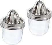 2pcs Stainless Steel Manual Citrus Juicer with Jar Design Portable Hand Press Juicer for Orange and Lemon Juicing for Kitchen Use Elegant Versatile Squeezer