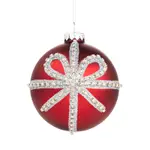 Bloomingdale's Glass Red Bow Ball Ornament - Exclusive