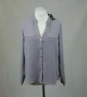 Oasis Mollie King's Zip Pocket Long Sleeve Open Collar Shirt 14 Uk CR015 AA 14