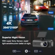 Car Dual Lens Dash Cam HD 4K Front/Rear/Inside Video Recorder Camera G-Sensor