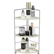 Catzon Countertop Corner Organizer 3-Tier Makeup Shelf for Bathroom Kitchen-White