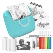 Inkless Mini Sticker Printer Machine – Portable Mini Printer Sticker Maker Machine for Instant Printing Notes & Labels – Includes 4 Thermal & 2 Sticky Paper Rolls – Compact Size for Travel & Home Use