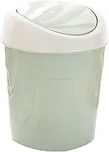 Desktop Trash Can Mini Table Garbage Bin with Swing Lid Living Room Coffee Table Small Practical (Green)
