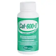 Cal-600 + D 100 Tablets Calcium Carbonate 600mg + D3 500IU (Caltrate Generic)