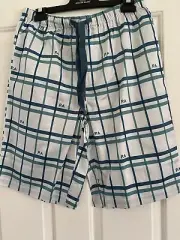 Peter Alexander Mens Green Check Pyjama Shorts Medium