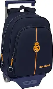 Safta Real Madrid 2nd Team 24/25 Children's Backpack with Trolley 705, Ideal for Children of Different Ages Comfortable and Versatile, Quality and Resilience, 27 x 10 x 33 cm, Navy Blue, navy,