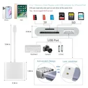 SD Card Reader for iPhone, Memory Card Reader with USB Camera Adapter Plug B13