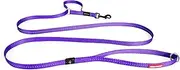 EzyDog Vario 4 LITE Multifunction Dog Leash - 12mm Nylon Webbing Lead for Small Dogs - 4 Leashes in 1, Soft, Comfortable, Reflective, Carbon Snap Clip, (75mm - 180cm, Purple)