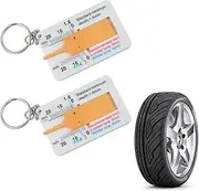 OUDQFCJ 2 Pieces Tread Depth Gauge Plastic Depth Gauge Tyre 0-20 mm Measuring Range Tread Gauge Tyre Portable Depth Caliper Depth Gauge for Motorcycle Vehicle Car